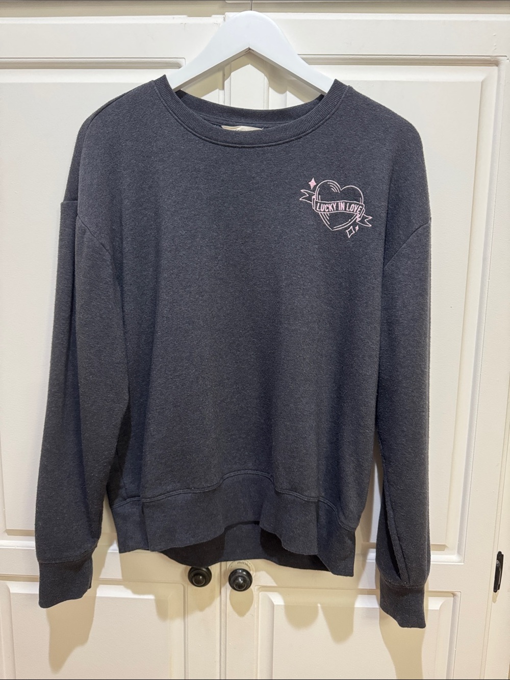 Charcoal Lucky Brand 'Lucky in Love' Sweatshirt
